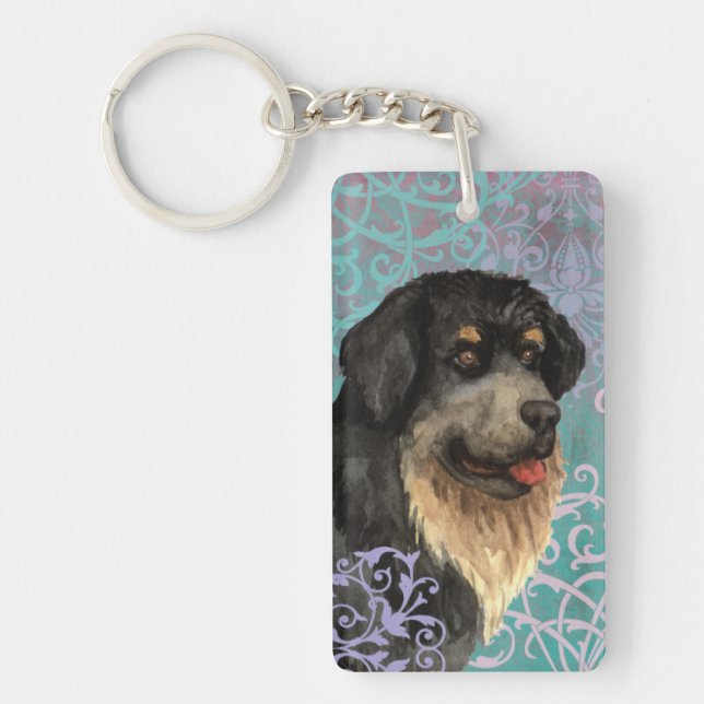Elegant Tibetan Mastiff Keychain (Front)