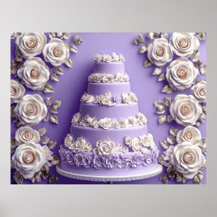 Elegant Tiered Wedding Cake Poster