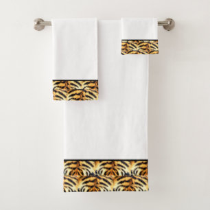 Elegant tiger pattern bath towel set