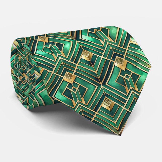 Elegant tiled Art Deco pattern  Tie (Rolled)