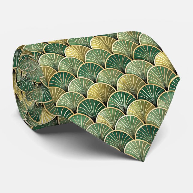 Elegant tiled Art Deco pattern  Tie (Rolled)