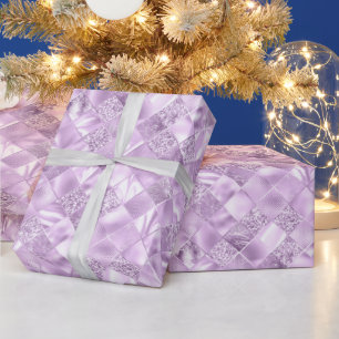 elegant tiled purple pattern Christmas  Wrapping Paper