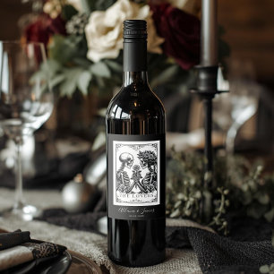 Elegant Till Death Do Us Part Gothic Wedding Wine Label