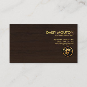 Elegant Timber Grain Minimalist Corporate CEO Business Card