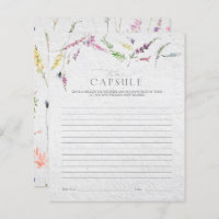 Elegant Time Capsule Wildflower Floral Shower Game