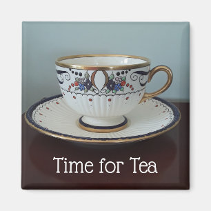 Elegant Time for Tea Teacup Magnet