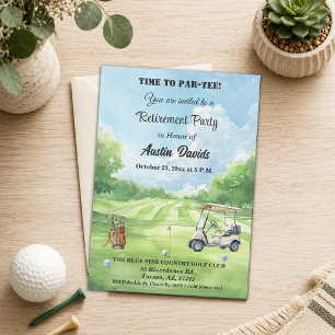 Elegant Time to Par-Tee Retirement Party Invitation