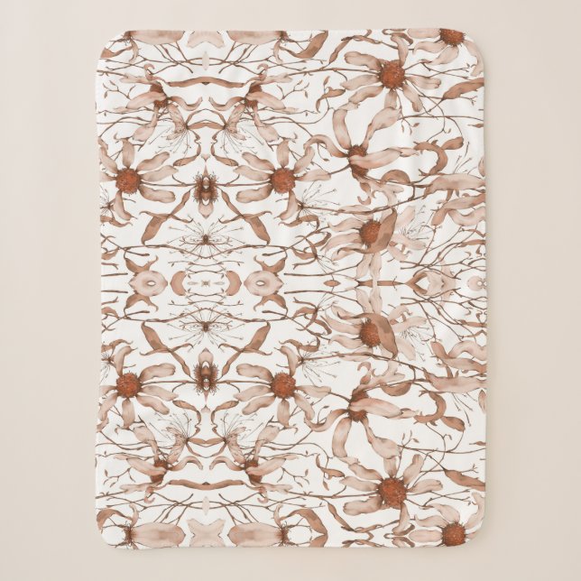 Elegant Timeless Flower Art Sherpa Blanket (Front)