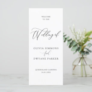 Elegant Timeless Modern Minimal Wedding Program