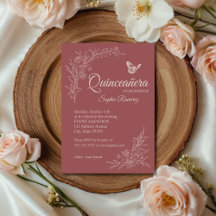Elegant Timeless Rose Mauve Quinceañera Invitation