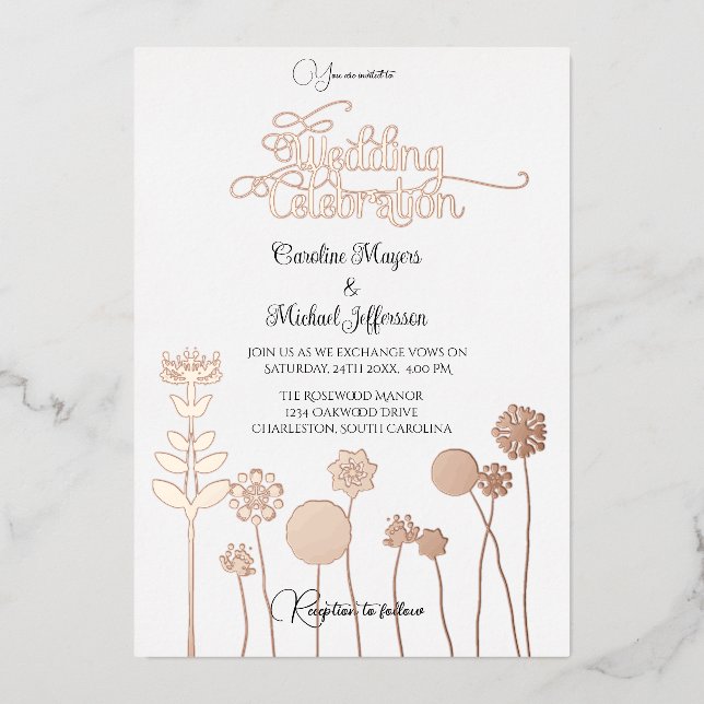 Elegant Timeless Soft Gold Floral Minimalism (Front)