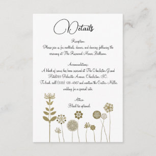 Elegant Timeless Soft Gold Floral Minimalism Enclosure Card