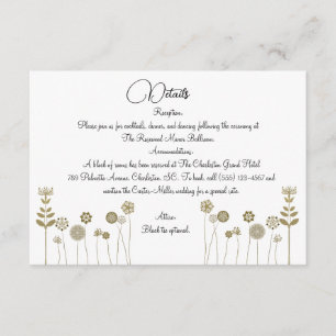 Elegant Timeless Soft Gold Floral Minimalism Enclosure Card