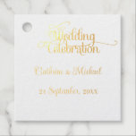 Elegant Timeless Soft Gold Floral Minimalism Favour Tags<br><div class="desc">Introducing an elegant and timeless wedding collection featuring a sophisticated blend of rich browns and soft gold floral accents. This design captures a refined, nature-inspired aesthetic, with delicate leaves and branches in muted gold tones, adding a touch of luxury. The warm, deep brown background creates an inviting, classic atmosphere, perfect...</div>