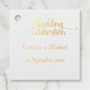 Elegant Timeless Soft Gold Floral Minimalism Favour Tags