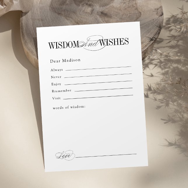 Elegant Timeless Typography Graduate Advice Card (Elegant Timeless Typography Graduate Advice Card)