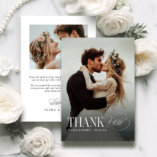 Elegant Timeless Typography Photo Thank You Card