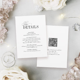 Elegant Timeless Typography Simple Wedding Details Card