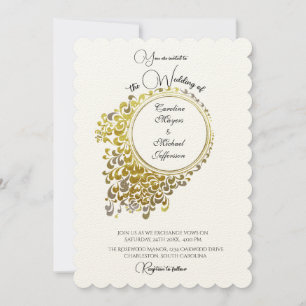 Elegant Timeless Victorian Gold Floral Minimalism Invitation