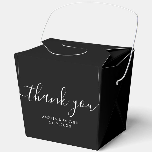 Elegant Timeless Wedding Thank You | Personalized  Favour Box (Front)