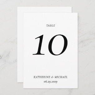 Elegant Timeless White Large Wedding Table Number