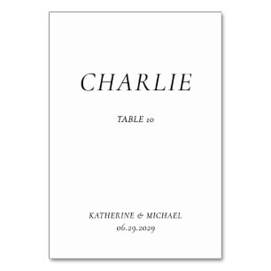 Elegant Timeless White Wedding Table Cards