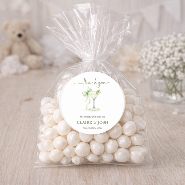 Elegant Tini One On The Way Thank You Classic Round Sticker (Creator Uploaded)