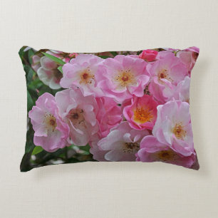 Elegant tiny pink roses decorative cushion