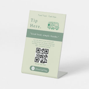 Elegant Tip Here QR Code Sign Food Truck