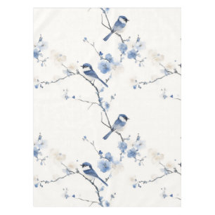 Elegant titmouse on white tablecloth