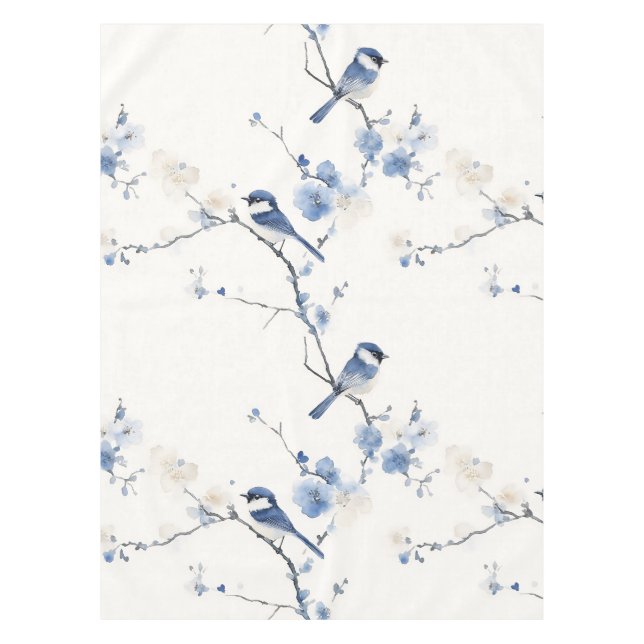 Elegant titmouse on white tablecloth (Front)