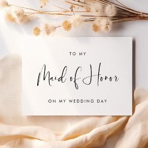 Elegant To my Maid of Honour wedding day card