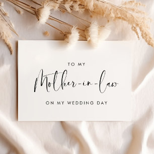 Elegant To my mother-in-law on my wedding day card