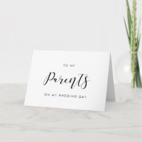 Elegant To my parents on my wedding day folded