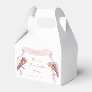 Elegant Toast Bachelorette Cute Unique Pink Ribbon Favour Box