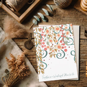 Elegant Together Quote Wedding Pretty Floral Card