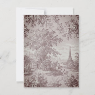 Elegant  Toile de Jouy French Country Scene  Postcard