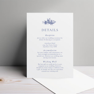 Elegant Toile French Blue Floral Enclosure Card