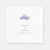 Elegant Toile French Blue Floral Wedding