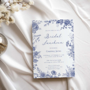 Elegant Toile French Blue toile Bridal Luncheon Invitation