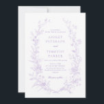 Elegant Toile French Lavender Floral Wedding Invitation<br><div class="desc">Elegant Toile French Lavender Floral Wedding Invitation</div>