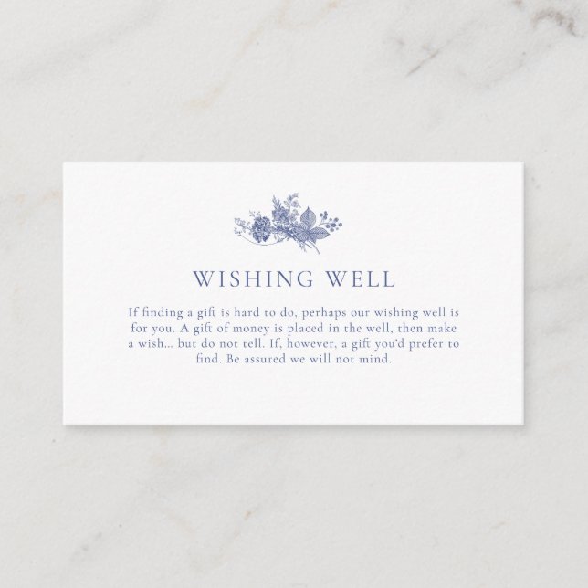 Elegant Toile French Wishing Well Enclosure Card (Front)