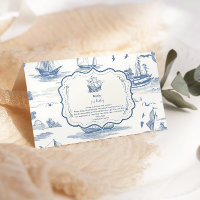 Elegant Toile Nautical Baby Shower Books for Baby