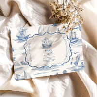 Elegant Toile Nautical Baby Shower  Diapper Raffle