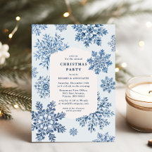 Elegant Toile Snowflake Christmas Party
