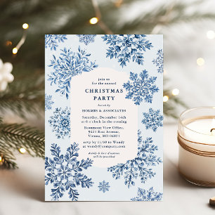 Elegant Toile Snowflake Christmas Party Invitation