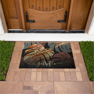 Elegant Topical Leaves Doormat