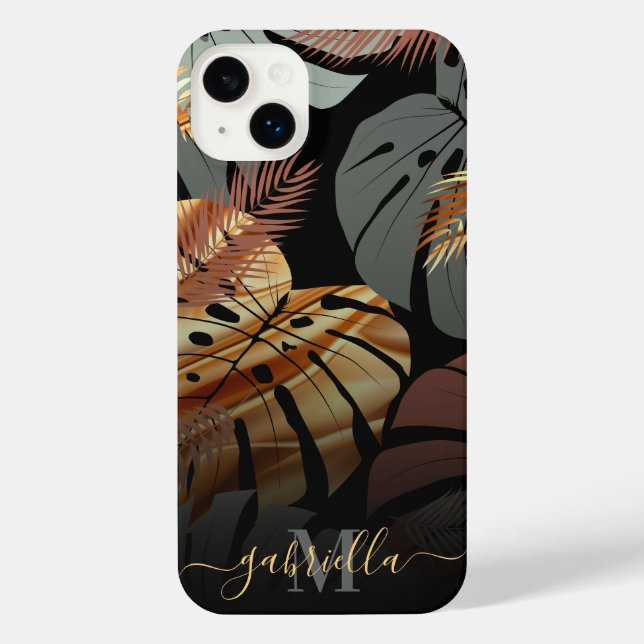 Elegant Topical Leaves iPhone Case (Back)