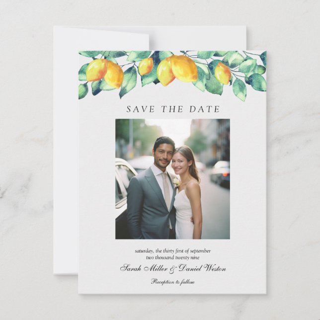  Elegant Toscana Photo Wedding  Save The Date (Front)