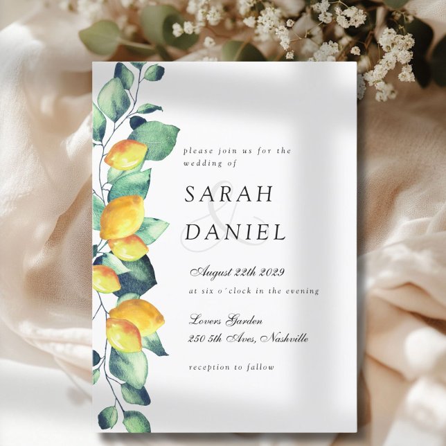 Elegant Toscana Wedding White Green invitation (Elegant Toscana Wedding White Green invitation)